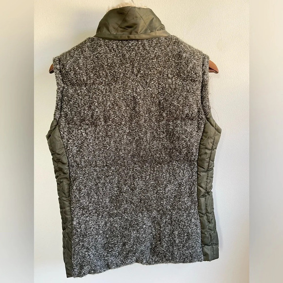 Zara Puffer Vest Removable Hood, Olive Green and Brown, Women's Large - Picture 8 of 11